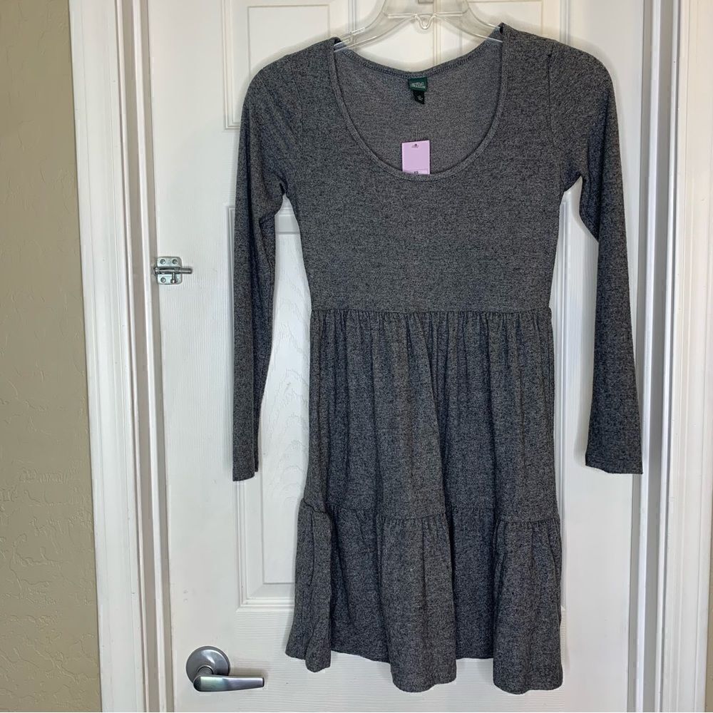 Wild Fable Ladies XS Heather Charcoal Gray Long Sleeve Dress